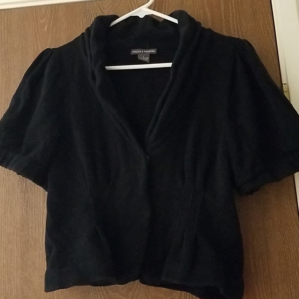 Waist synched, crop sweater cardigan